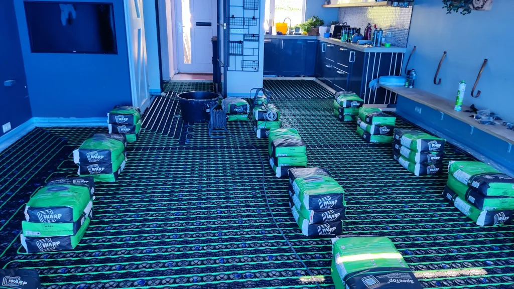 WARP Systems woonkamer voor aanbrengen SpeeTop vulmassa