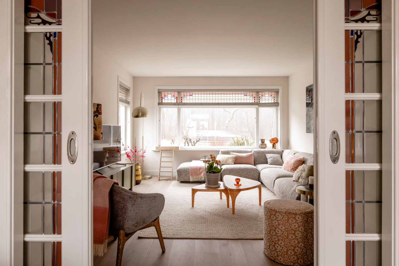 woonkamer met vloerverwarming ingericht