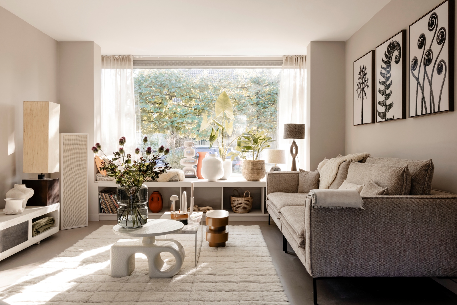 woonkamer met vloerverwarming ingericht