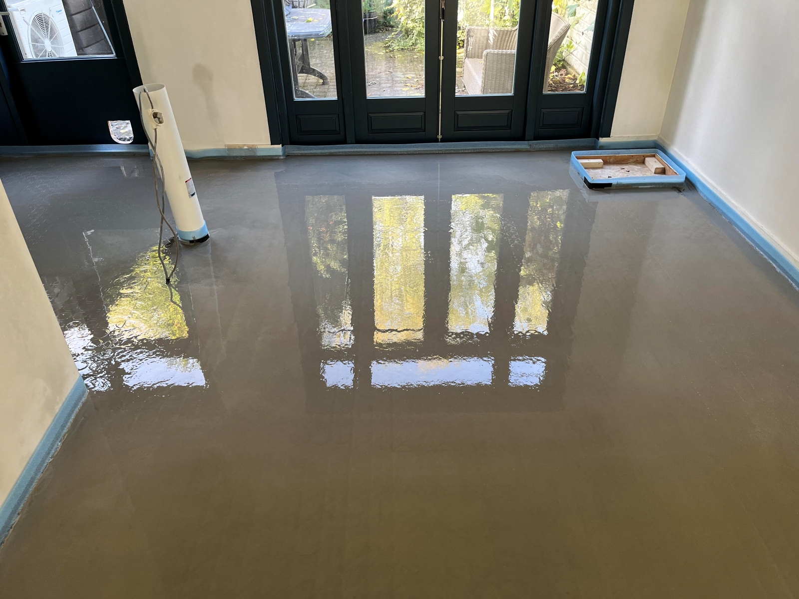 woonkamer met vloerverwarming