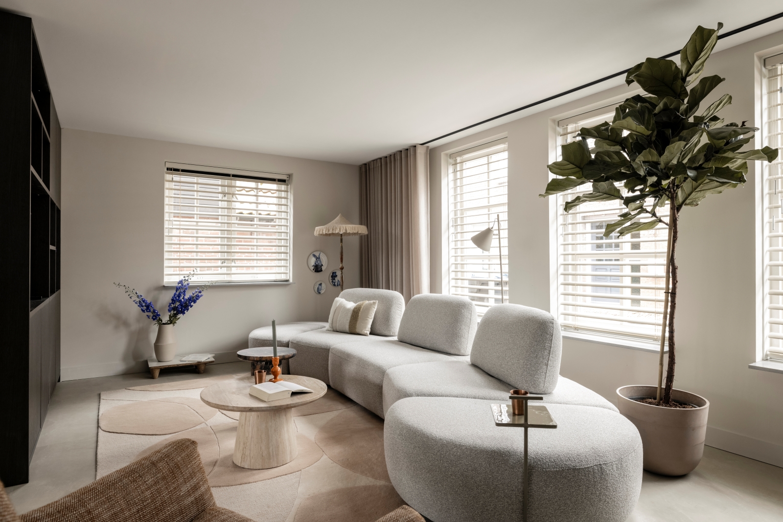 woonkamer met vloerverwarming ingericht