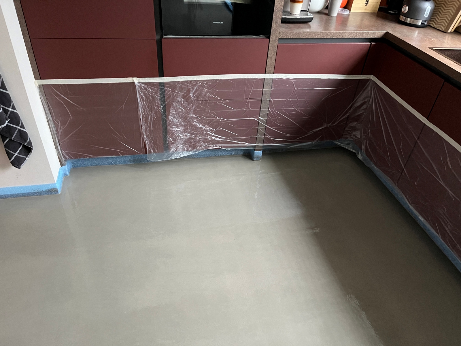 keuken vloerverwarming met vulmassa