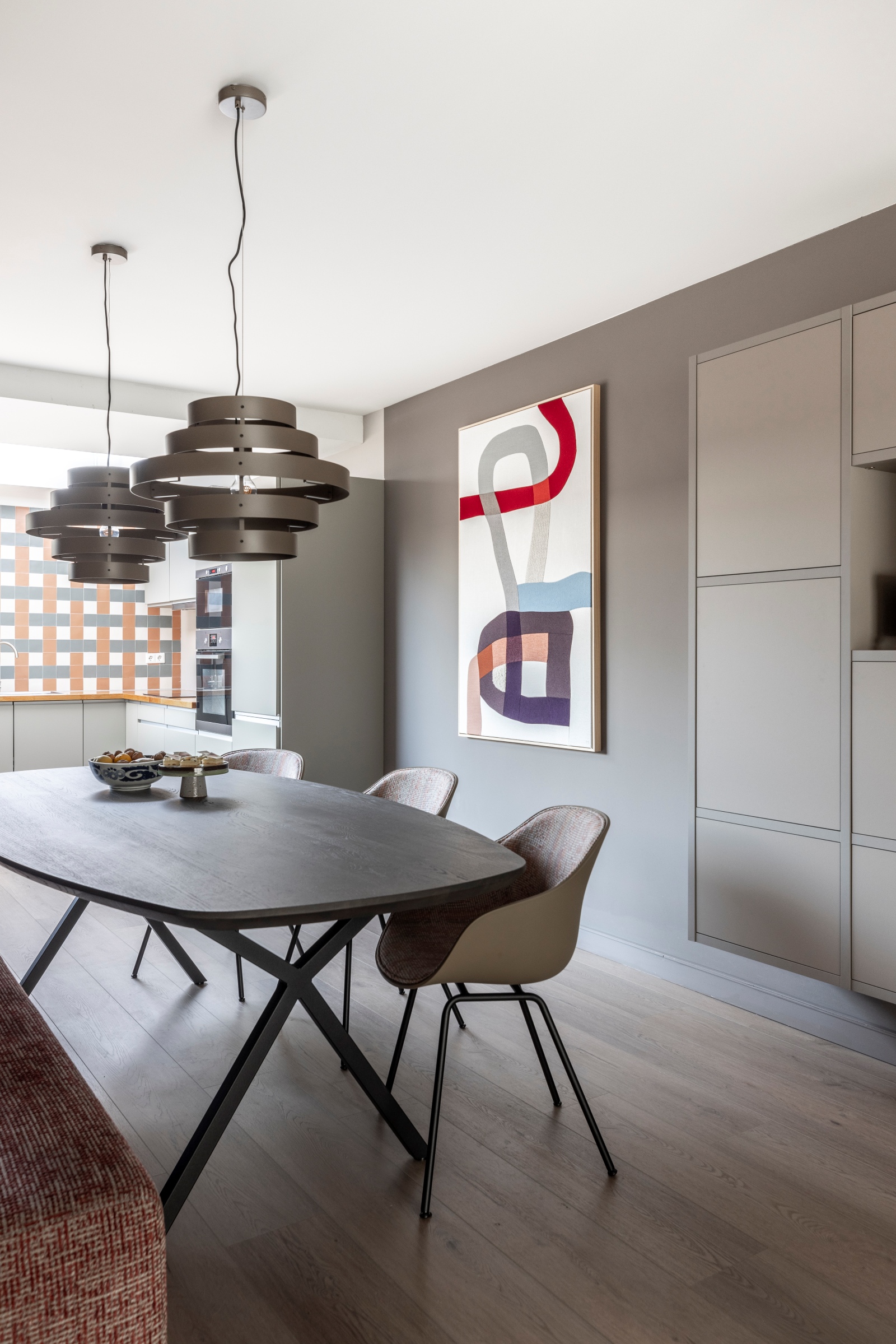 eetkamer met vloerverwarming ingericht