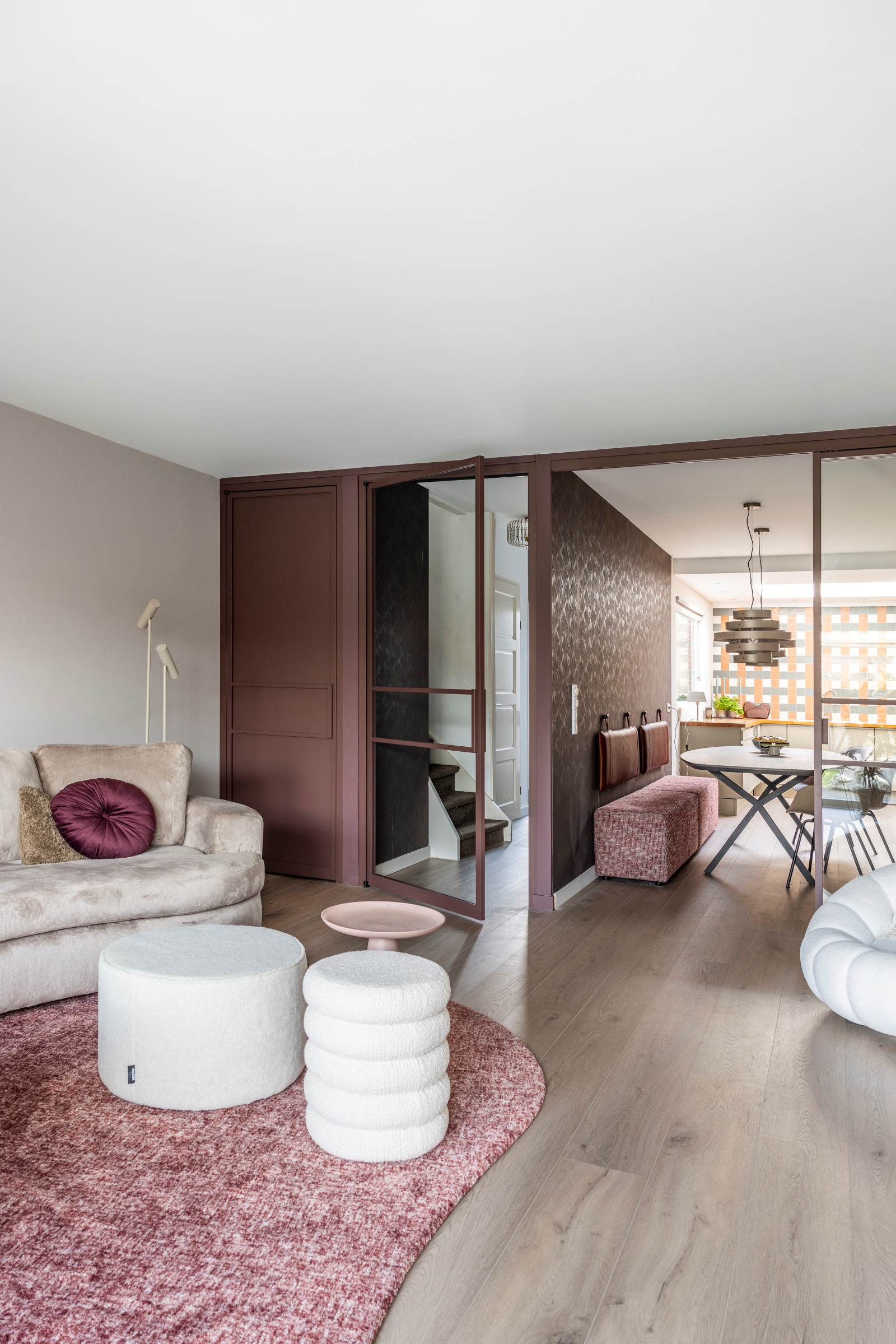 woonkamer met vloerverwarming ingericht