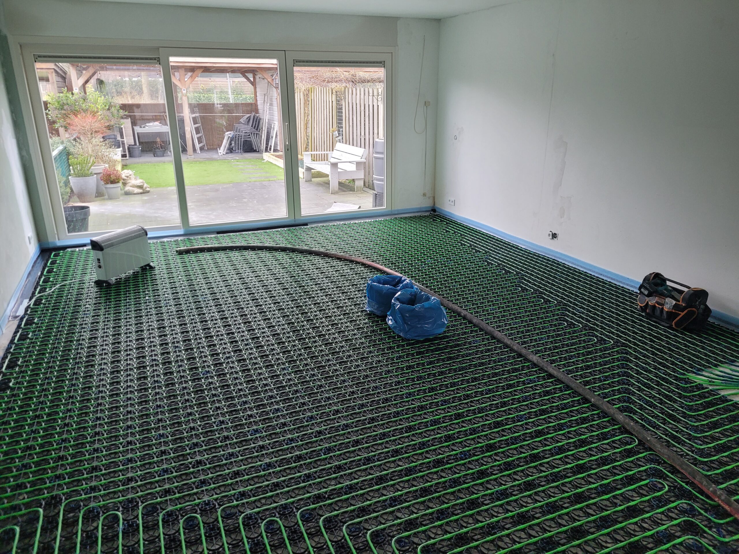 woonkamer met vloerverwarming