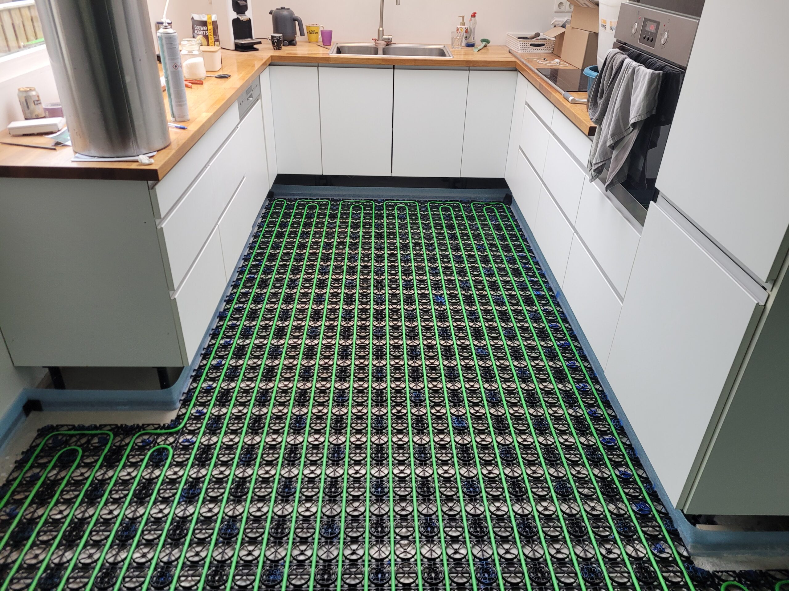 keuken met vloerverwarming