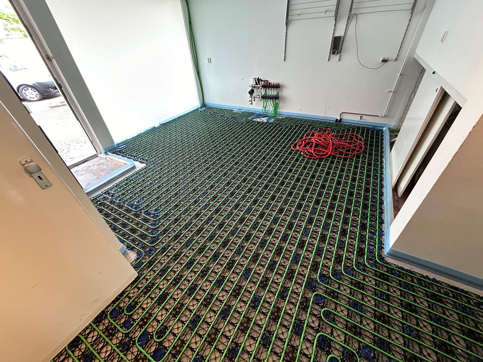 waskamer met vloerverwarming