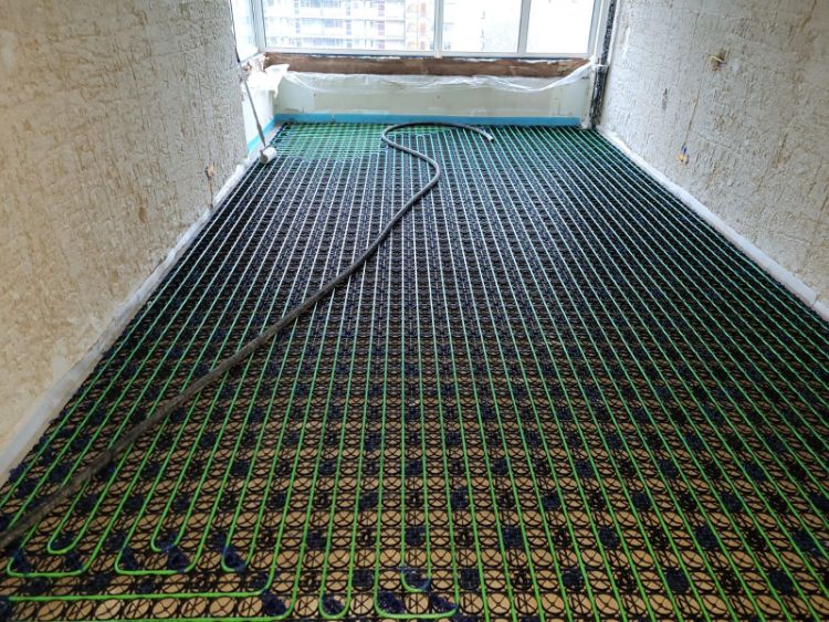 Vloerverwarming op betonnen ondergrond