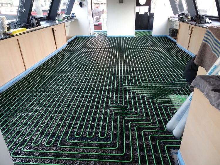 Vloerverwarming in Havenkantoor