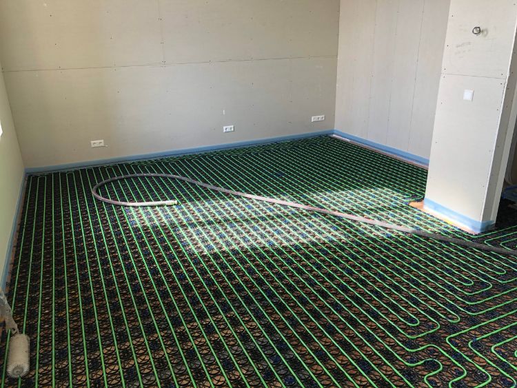 Ruimte met vloerverwarming