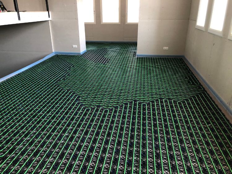 Vloerverwarming op betonnen vloer