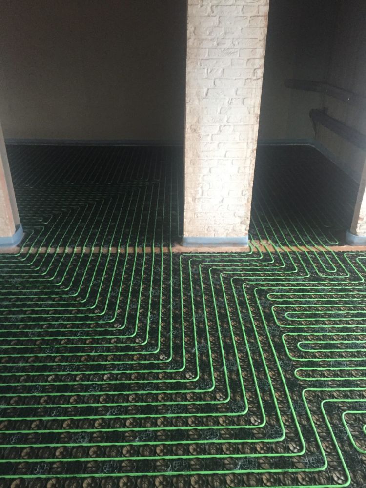 Vloerverwarming zonder afwerklaag