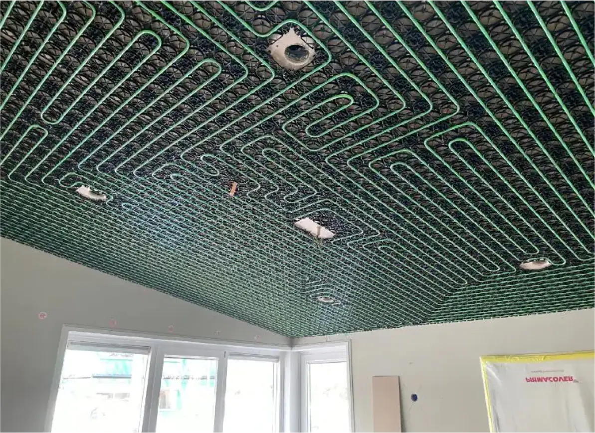 Plafondverwarming zonder stuclaag