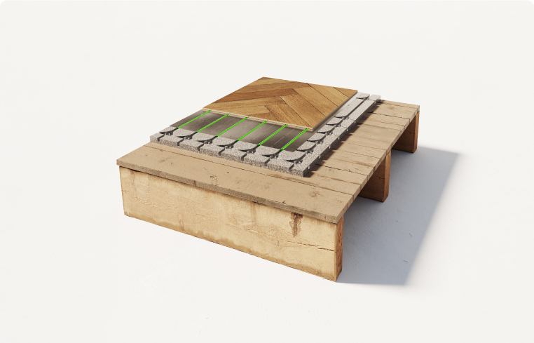 WARP Systems SpeeTherm op houten vloer