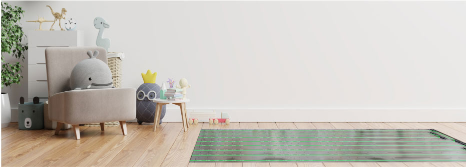 WARP Systems vloerverwarming SpeeTherm babykamer